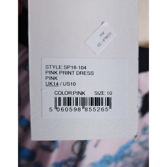 $405 Self Portrait Asymmetric Pink Floral Print Midi A Line Dress Size 10 NWT - Picture 11 of 16